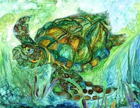 Sea Turtle Spirit Of Peace Mixed Media By Carol Cavalaris