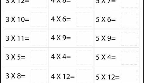 grade 4 times tables worksheets