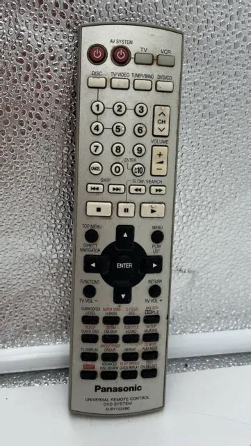 Original Panasonic Dvd Vhs System Universal Remote Control Eur7722x20