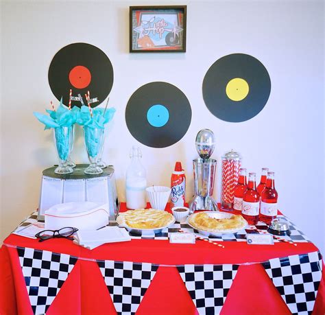1950s Diner Theme Piecyling Party With Free Printables Diner Party