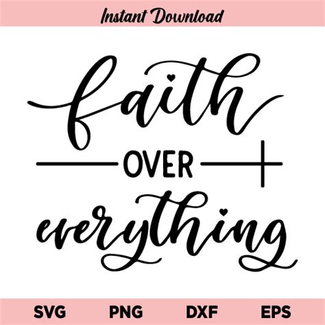 Inspirational Quotes Dxf Eps Png Jesus Over Everything SVG Faith SVG