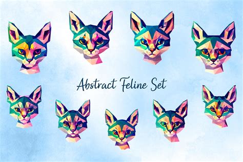 Abstract Feline Set Graphic By Graphic Impressions · Creative Fabrica