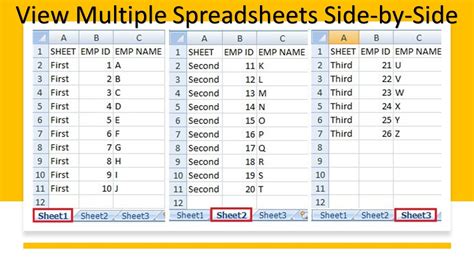 How To View Multiple Excel Spreadsheets In Parallel Youtube