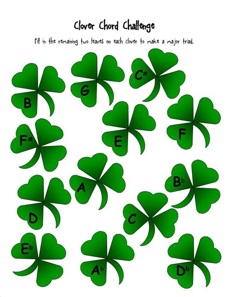 Saint patrick's day is a nice traditional irish jig, play this acoustic flatpicking guitar arrangement. Discoveries Piano Studio: Chord Challenge Worksheets for ...