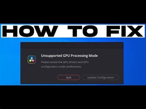 DaVinci Resolve How To Fix Unsupported GPU Processing Mode 3