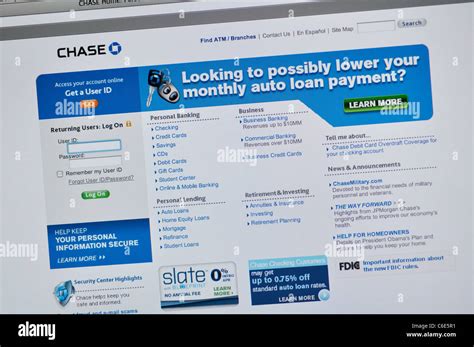 Chase Bank Screen Hi Res Stock Photography And Images Alamy