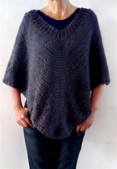 Free Knitting Pattern For Easy Moonlight Poncho Easy Poncho Knit In