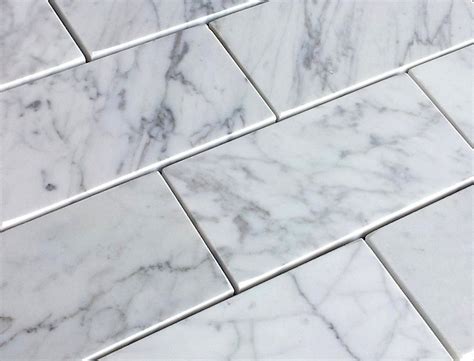 Italian White Carrara Subway 3x6 Polished Marble Tile