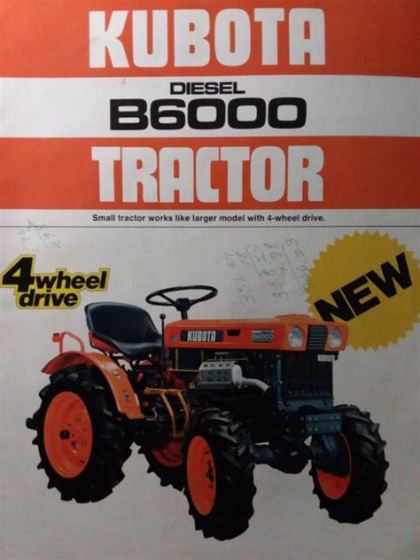 Kubota B6000 Diesel Compact 4x4 And 2wd Tractor And Implements Color Sales