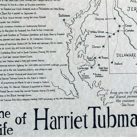 Harriet Tubman Map Etsy
