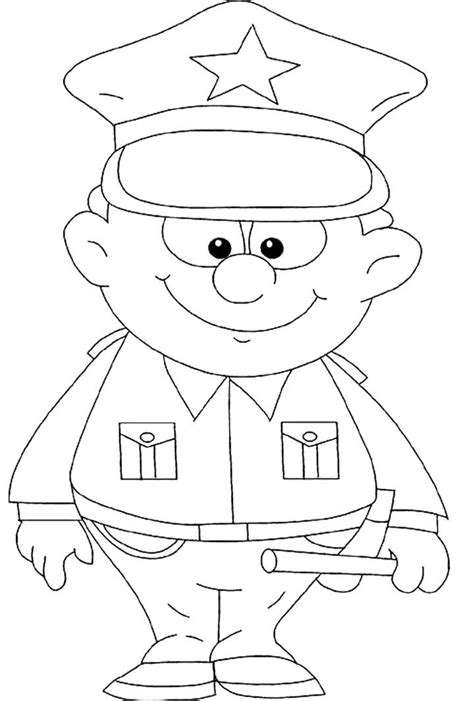 Printable Strong Policeman Coloring Pages Holidays Coloring Cars