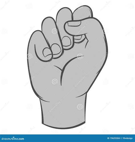 Clenched Fist Icon Black Monochrome Style Stock Vector Illustration