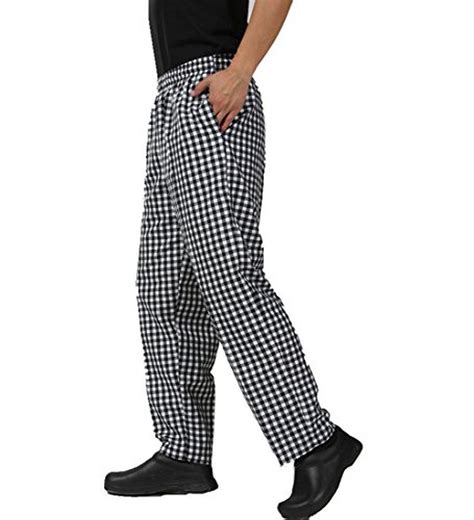Jxh Chef Uniforms Industrial Wash Mens Black And White Checkered Chef