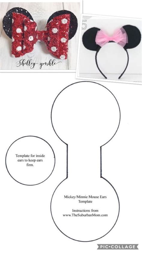 The template set includes an svg file for cricut, a dxf file for silhoutte, and a printable pdf file for hand cutting. Discover Art inspiration, ideas, styles | Diy hair bows, Diy disney ears, Minnie ears headband