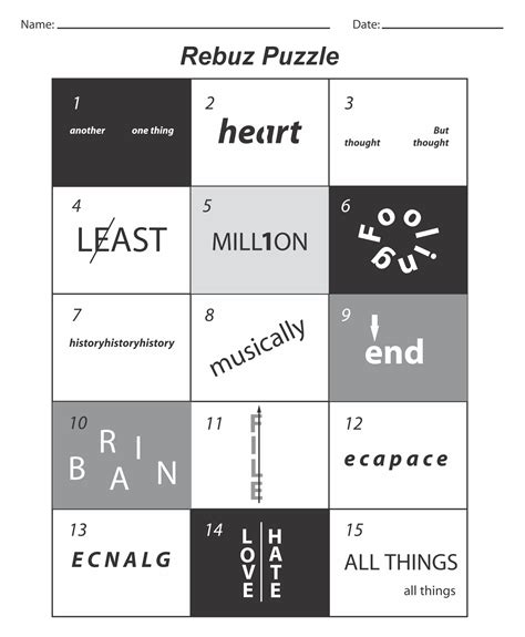 Rebus Printable Puzzles Customize And Print