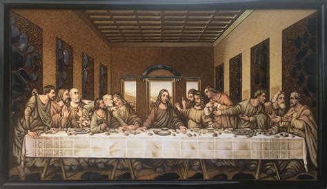 Art Leonardo Da Vinci The Last Supper Made With Dominican Amber