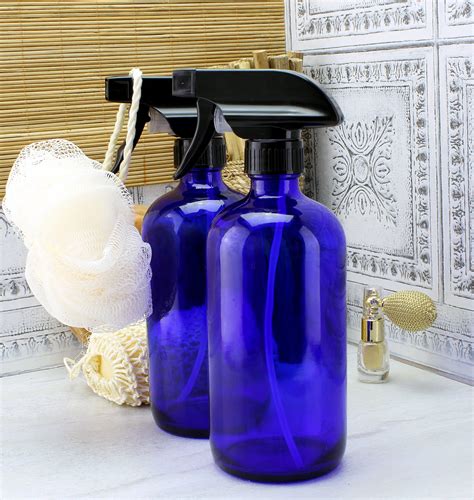 16oz Cobalt Blue Glass Spray Bottles 6 Pack Heavy Duty Mist And Stream 651174992761 Ebay