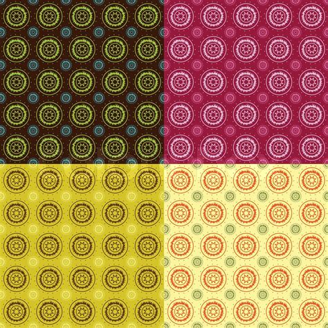 Set Of Four Seamless Patterns Stock Vector Colourbox