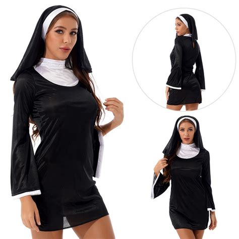 adult women s nun halloween roleplay and cosplay costume dance uniforms wish