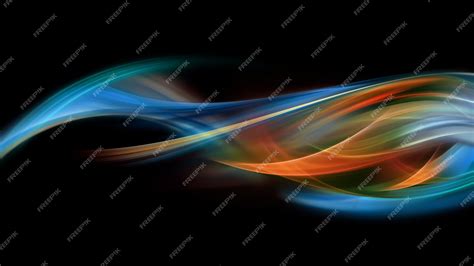 Premium Photo Abstract Background With Bright Luminous Wavy Lines