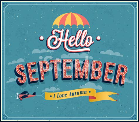 Hello September Typographic Design Stock Photo Royalty Free Freeimages