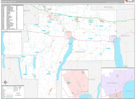 Ontario County Ny Wall Map Premium Style By Marketmaps