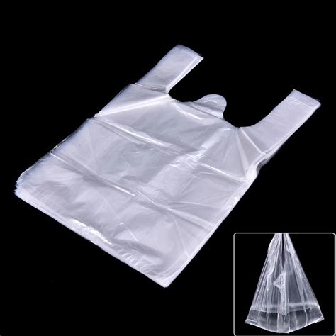 New 40pcs Supermarket Plastic Bag With Handle Food Packaging