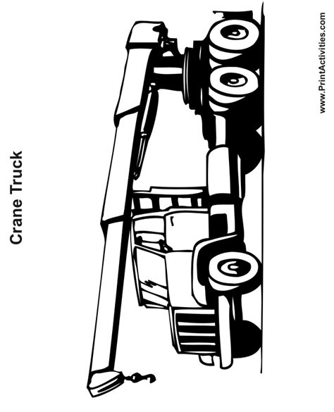 Truck Coloring Page of a crane truck. | Lkw mit kran, Ausmalbilder, Malvorlagen