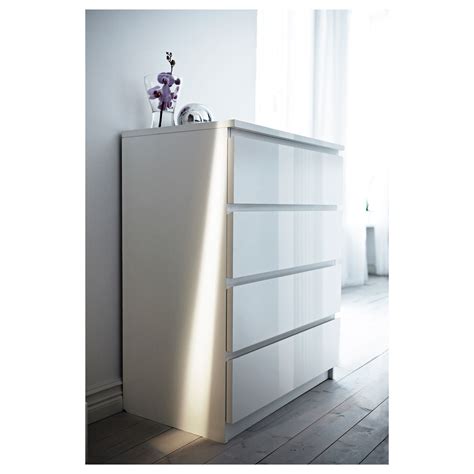You can return the item for any reason in new and unused condition: Ikea Malm Chest of 4 Drawers 80x100cm White High Gloss ...