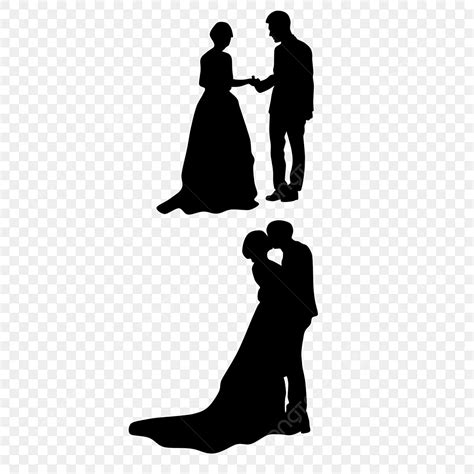 Wedding Couple Kissing Silhouette Vector Png Sweet Couple Kissing