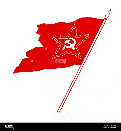 The Red Banner Illustration Of Central Asian Communist Rebels During