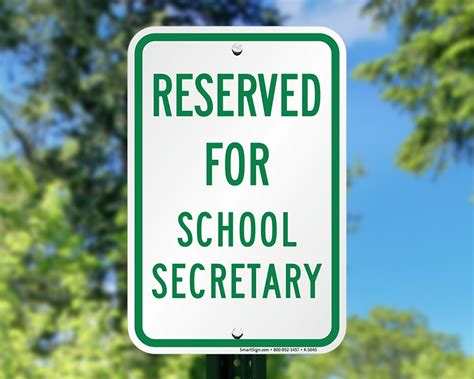 School Reserved Parking Signs By Title