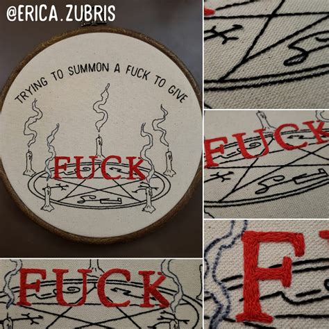 Trying To Summon A Fuck To Give PDF Embroidery Pattern Etsy Canada