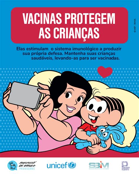 Turma Da Mônica Estrela Campanha Do Unicef Sobre Importância De Vacinar