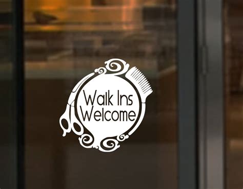 Walk Ins Welcome Doorwindow Sign Vinyl Decal Bus 00003 Etsy