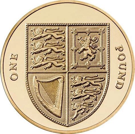 Great Britain One Pound Royal Shield Elizabethii 5th Portrait