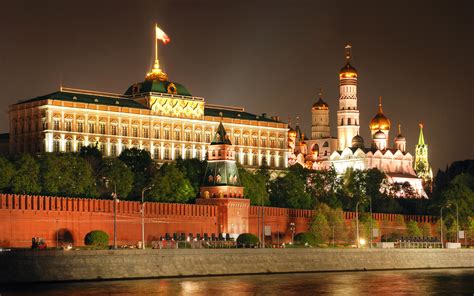 Картинки Города Москва Россия Московский Кремль Ночь 3840x2400