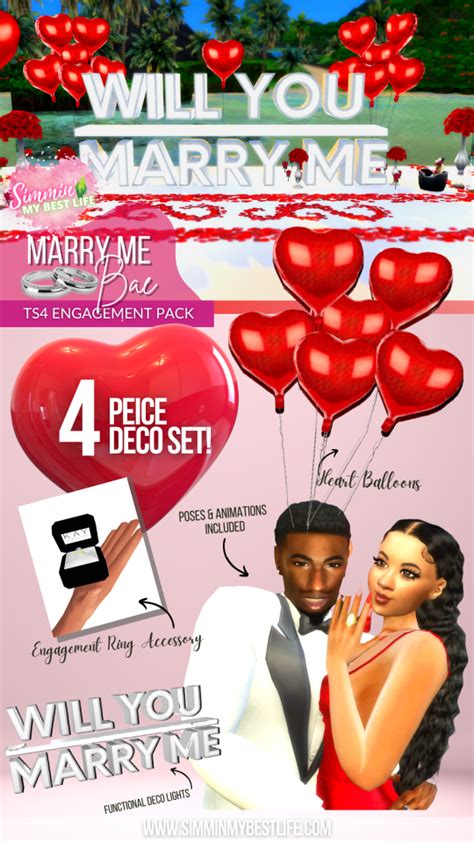 NEW TS CC RELEASE Marry Me Bae Engagement Pack SIMMIN MY BEST LIFE