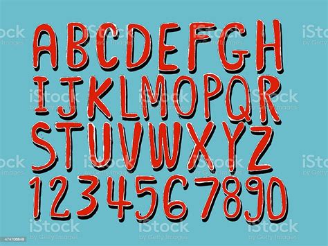 Hand Drawn Letters Font Written Stock Illustration Download Image Now