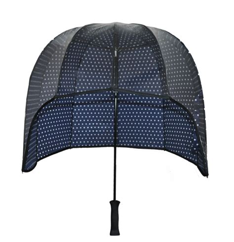 Ladies Umbrella Windproof Umbrella Rainshader Blue Polkadot