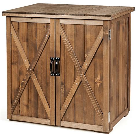 25 X 2 Ft Outdoor Wooden Storage Cabinet With Double Doors Costway
