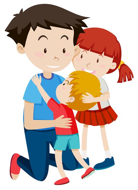 Children Hugging Vector Art Icons And Graphics For Free Download