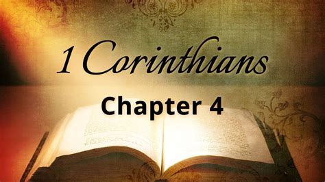 The Book Of 1 Corinthians Chapter 4 Bible Study YouTube