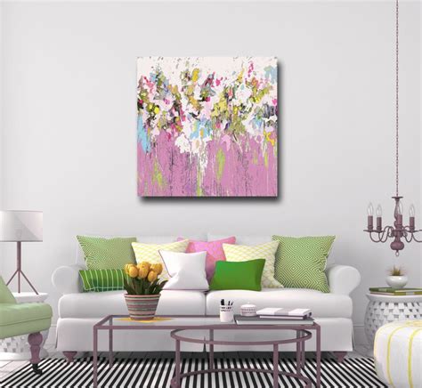 Large Pink Abstract Print Giclee Print Wall Art Canvas Print From