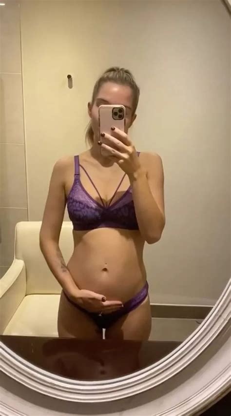 Helen Flanagan Strips Down To Lingerie As She Cradles Her Blossoming