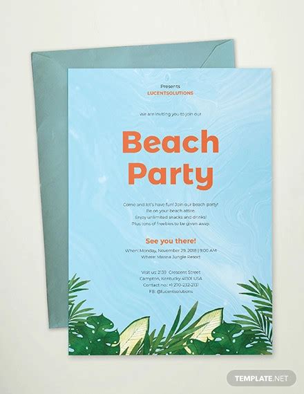 You can even start with a blank file and put together different elements to. FREE 20+ Beautiful Beach Party Invitation Designs in PSD ...