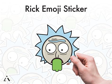Rick Emoji Pegatina Impermeable Acabado De Brillo De Alta Etsy