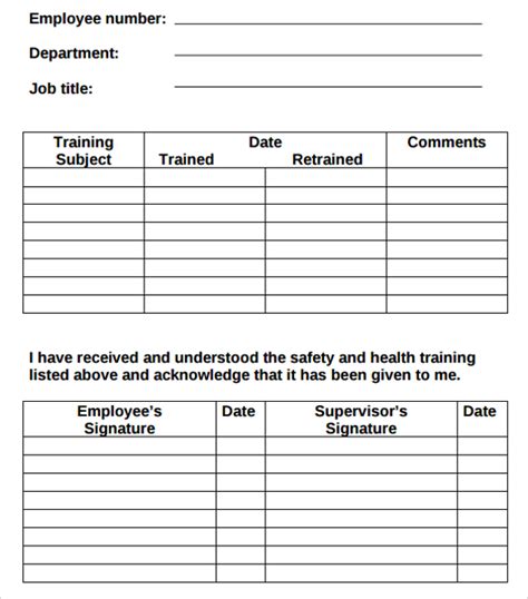 Training Log Templates 11 Free Word Excel And Pdf Formats Samples Examples Forms