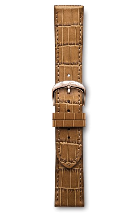 Italian Leather Strap Crocodile Light Brown Rose Buckle | Leather straps, Leather, Italian leather