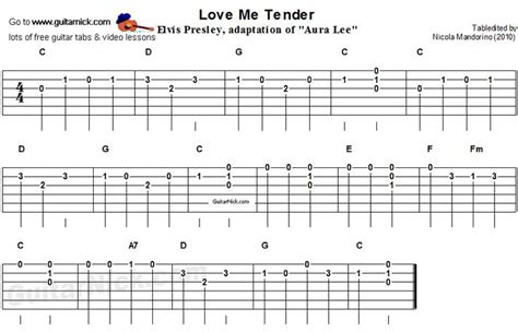 These acoustic guitar tabs cover a wide range of musical genres; Love Me Tender - easy song for beginners - guitar tab ...